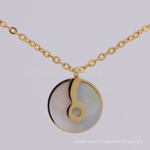 Simple pendentif en acier inoxydable 316l or musical note collier pendentif bijoux